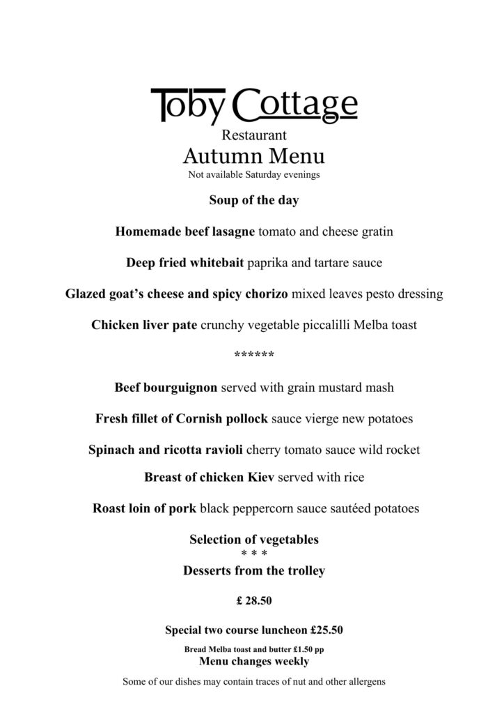 Autumn menu